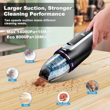 DRECELL Handheld Vacuum Cordless Mini with 14KPA Suction