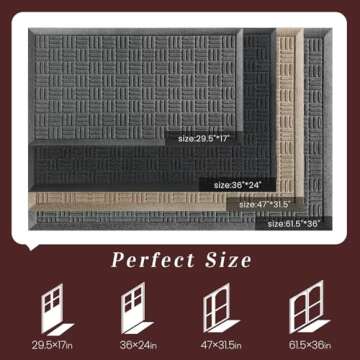 Mibao Front Door Mat Indoor Outdoor Entrance, Dirt Trapping Waterproof All-Season, All-Weather Doorm...