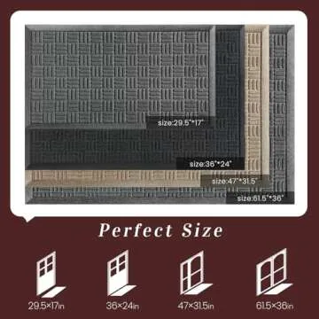 Mibao Front Door Mat Indoor Outdoor Entrance, Dirt Trapping Waterproof All-Season, All-Weather Doorm...