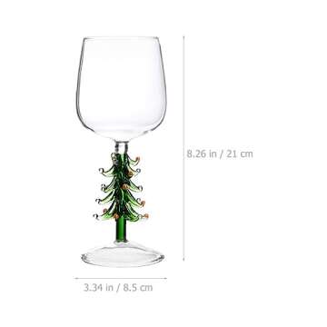 Luxshiny Vintage Christmas Tree Wine Glasses - Elegant 360ml Set of 2 for Festive Celebrations