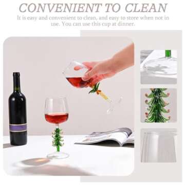 Luxshiny Vintage Christmas Tree Wine Glasses Set