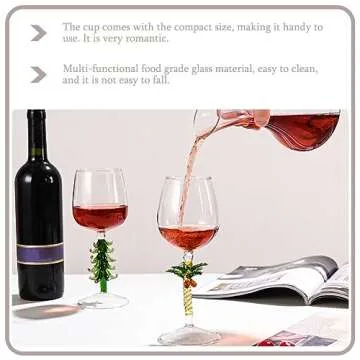Luxshiny Vintage Christmas Tree Wine Glasses Set