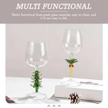 Luxshiny Vintage Christmas Tree Wine Glasses Set