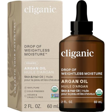 Cliganic Organic Argan Oil, 100% Pure - for Hair, Face & Skin | Cold Pressed Carrier Oil (Packaging ...