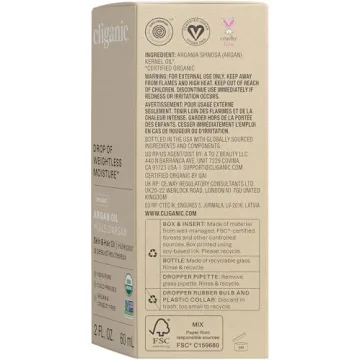 Cliganic Organic Argan Oil for Hair Face Skin - 100% Pure