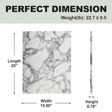 Koville Italian Natural Marble Cutting Board - Unique 16x20 Inch Slab for Culinary Excellence