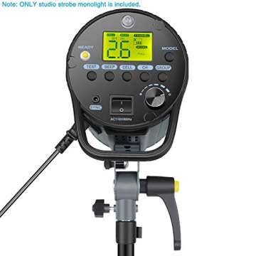 Neewer 600W GN82 Studio Flash Strobe Light Monolight with 2.4G Wireless Trigger and Modeling Lamp, Recycle in 0.01-1.2 Sec, Bowens Mount for Indoor Studio Portrait Photography(Q600N)