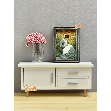 iLAND Miniature Dollhouse Glass Vases with Dried Flowers