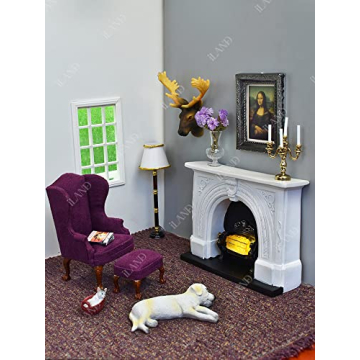 iLAND Miniature Dollhouse Glass Vases with Dried Flowers