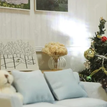 iLAND Miniature Dollhouse Glass Vases with Dried Flowers