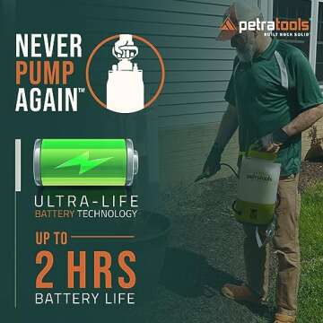 PetraTools 1 Gallon Battery Sprayer - Ergonomic Gardening Solution