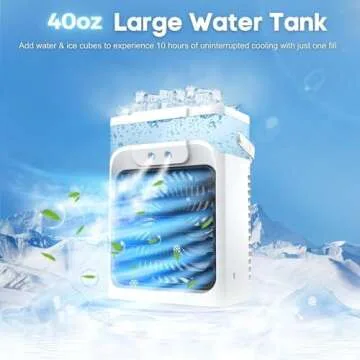 Portable Air Conditioner with Mist, LED Lights & Timer