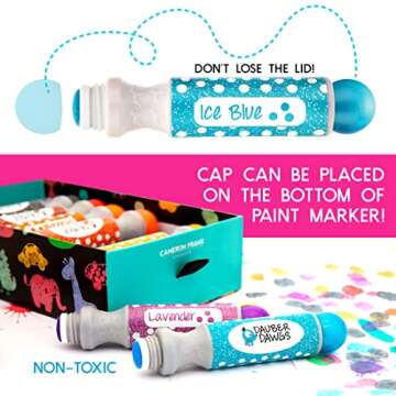 Washable Glitter Dot Markers, 6 Pack For Kids, Preschool Children Arts Crafts Supplies Kit, Kindergarten Toddler Art Activities Gift Set, Holiday Bingo Dabbers Dobbers, Dauber Dawgs