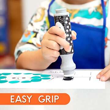 Washable Glitter Dot Markers, 6 Pack For Kids, Preschool Children Arts Crafts Supplies Kit, Kindergarten Toddler Art Activities Gift Set, Holiday Bingo Dabbers Dobbers, Dauber Dawgs