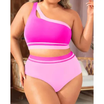 Aqua Eve Plus Size High Waisted Bikini Swimsuit for Women