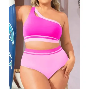 Aqua Eve Plus Size High Waisted Bikini Swimsuit for Women