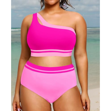 Aqua Eve Plus Size High Waisted Bikini Swimsuit for Women