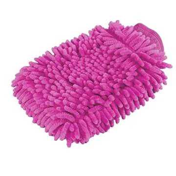 Quality Microfiber Car Wash Gloves - 2-Pack Pink/Blue