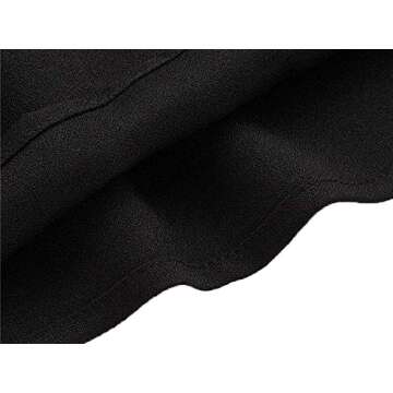 Floerns Women's Pearl Mesh Sheer Long Sleeve Blouse Shirts Tops Black S