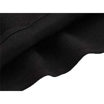 Floerns Women's Pearl Mesh Sheer Long Sleeve Blouse Shirts Tops Black S