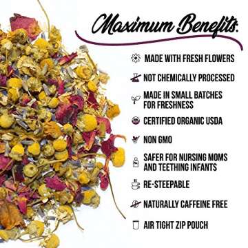 Organic Rose Chamomile Lavender Tea for Relaxation