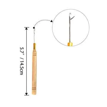 Hair Extension Tools Kit – Plier - Pulling Hook - Bead Device Tool Kits with 200 Pieces 5mm Silicone Lined Micro Rings (200Pcs, Dark Brown Beads)