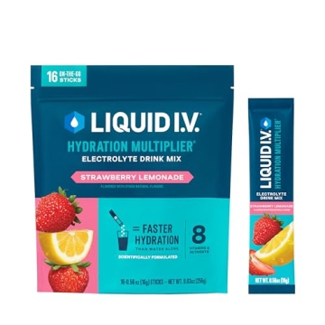Liquid I.V.® Hydration Multiplier® - Strawberry Lemonade - Electrolyte Drink Mix | 16 Packets