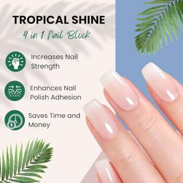 Tropical Shine Mini 4 Way Buffer Block - Professional Nail Buffering Block for Shaping, Smoothing, a...