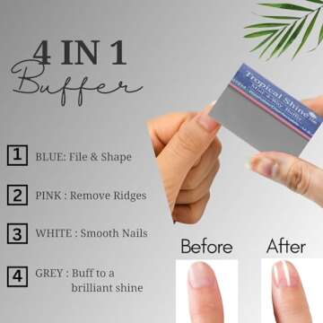 Tropical Shine Mini 4 Way Nail Buffer Block - Portable & Professional