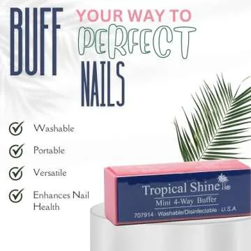 Tropical Shine Mini 4 Way Nail Buffer Block - Portable & Professional