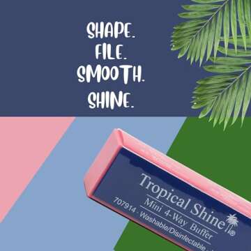 Tropical Shine Mini 4 Way Nail Buffer Block - Portable & Professional