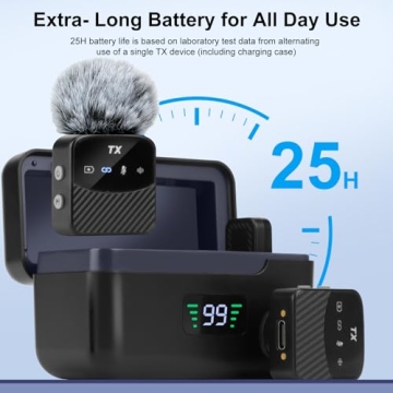 YUANRAN Mini Wireless Lavalier Microphone with Noise Cancellation