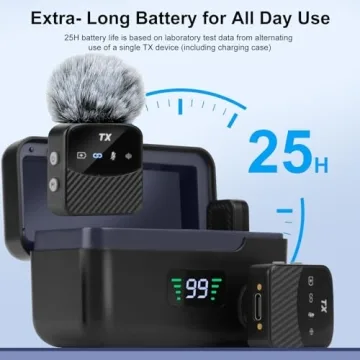 YUANRAN Mini Wireless Lavalier Microphone with Noise Cancellation