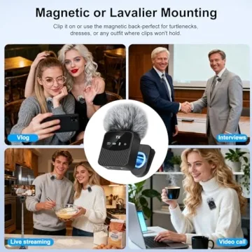 YUANRAN Mini Wireless Lavalier Microphone with Noise Cancellation