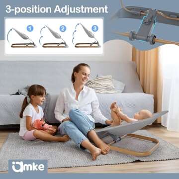 AMKE CooCon Baby Bouncer - Ergonomic Infant Seat with 3 Recline Positions
