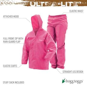 FROGG TOGGS Youth Ultra-Lite2 Waterproof Breathable Protective Rain Suit