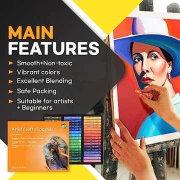 HA SHI Professional Artist Oil Pastels Set 48 Colors, Non-Toxic, Drawing, Blending, Oil Crayon Paste...