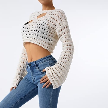 Stylish Women Hollow Out Crochet Knit Crop Top for Summer