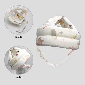 REFLYAWAY Baby Head Protector Baby Helmet for Crawling Walking, No Bumps Safety Head Adjustable Protective Cap for Walking, Playing (Elephant)