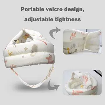 REFLYAWAY Baby Head Protector Baby Helmet for Crawling Walking, No Bumps Safety Head Adjustable Protective Cap for Walking, Playing (Elephant)