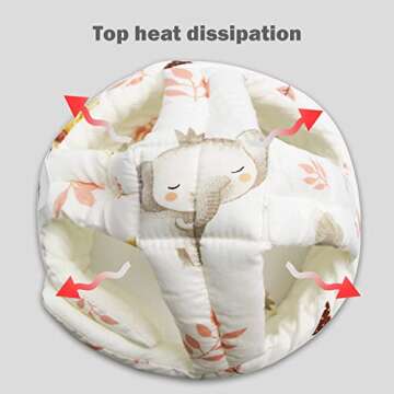 REFLYAWAY Baby Head Protector Baby Helmet for Crawling Walking, No Bumps Safety Head Adjustable Protective Cap for Walking, Playing (Elephant)