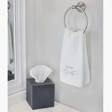 AuldHome Design Galvanized Tissue Box Cover; Square Distressed Farmhouse Vintage Style Decor Tissue Holder