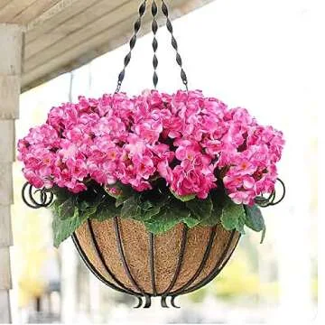 CISDUEO 4 Pcs Artificial Geraniums Silk Flowers Outdoor Artificial Geranium Bush Pink Faux Flowers Geraniums for Floral Home Decor Outdoor Indoor Garden Patio Grave Cemetary Vase Table Centerpiece