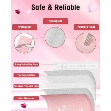 Cozymood Bubble Mailers 8.5 x 12 Inch 40 Pack Usable Size 8.5 x 11'' Thank You Pink Bubble Mailer Waterproof Padded Envelopes Self Seal Cushioning for Gifts Packaging, Mailing, Small Business Bulk