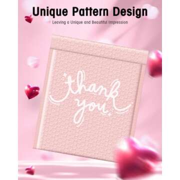 Cozymood Bubble Mailers 8.5 x 12 Inch 40 Pack Usable Size 8.5 x 11'' Thank You Pink Bubble Mailer Waterproof Padded Envelopes Self Seal Cushioning for Gifts Packaging, Mailing, Small Business Bulk