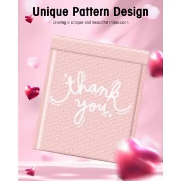 Cozymood Bubble Mailers 8.5 x 12 Inch 40 Pack Usable Size 8.5 x 11'' Thank You Pink Bubble Mailer Waterproof Padded Envelopes Self Seal Cushioning for Gifts Packaging, Mailing, Small Business Bulk