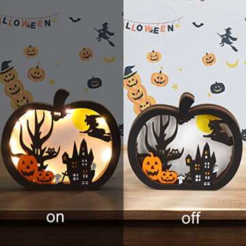 SULOLI Lighted Pumpkin & Ghost Lanterns for Halloween