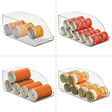 mDesign Compact Plastic Kitchen and Pantry Storage Organizer Bin for Tall Skinny Soda/Pop Cans - Kitchen, Pantry, Refrigerator - Clear