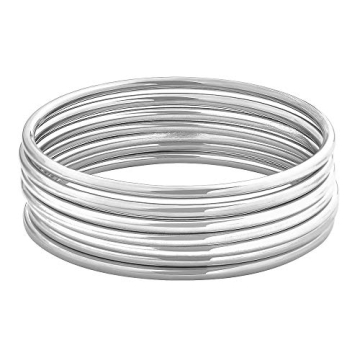 Edforce 7-Piece Stainless Steel Glossy Bangle Set for Women - Elegant & Durable