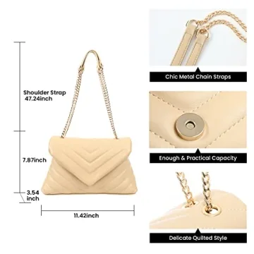 PRETTYGARDEN Crossbody Bags Lightweight Adjustable with Chain Strap